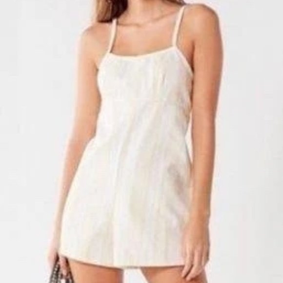 Urban Outfitters Pants - Urban Outfitters BDG Yellow Stripe Canvas Romper Size 2